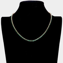 Load image into Gallery viewer, Emerald Brass Metal Rhinestone Necklace

