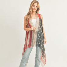 Load image into Gallery viewer, Vintage American Flag Vest Poncho
