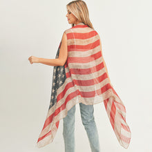 Load image into Gallery viewer, Vintage American Flag Vest Poncho
