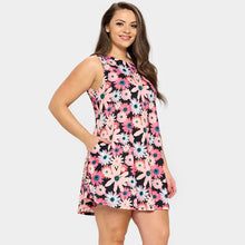 Load image into Gallery viewer, Pink Bloom Flower Patterned A-Line Dress
