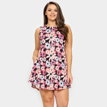 Load image into Gallery viewer, Pink Bloom Flower Patterned A-Line Dress
