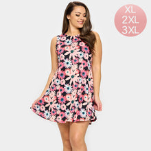 Load image into Gallery viewer, Pink Bloom Flower Patterned A-Line Dress
