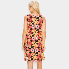 Load image into Gallery viewer, Yellow Bloom Flower Patterned A-Line Dress
