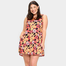 Load image into Gallery viewer, Yellow Bloom Flower Patterned A-Line Dress
