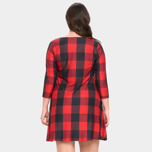 Load image into Gallery viewer, Red Christmas Plaid Check A-Line Dress
