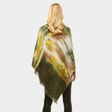 Load image into Gallery viewer, Olive Green Multi Watercolor Poncho
