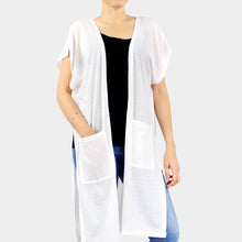 Load image into Gallery viewer, White Front Pockets Jersey Vest
