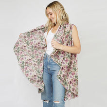 Load image into Gallery viewer, Taupe Flower Printed Round Vest
