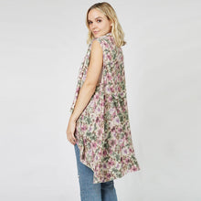 Load image into Gallery viewer, Taupe Flower Printed Round Vest
