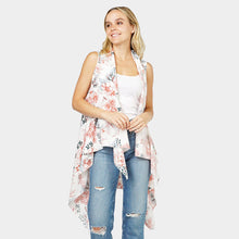 Load image into Gallery viewer, White Flower Printed Vest
