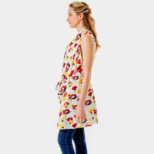 Load image into Gallery viewer, White Abstract Floral Vest Cover up
