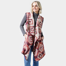 Load image into Gallery viewer, Red Western Patterned Pocket Vest
