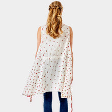 Load image into Gallery viewer, White Flower Pattern Print Cover Up Vest
