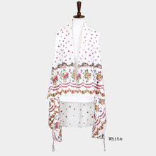 Load image into Gallery viewer, White Flower Pattern Print Cover Up Vest
