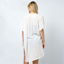 Load image into Gallery viewer, White Ribbed Jersey Vest Poncho With Pocket
