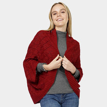 Load image into Gallery viewer, Burgundy Diamond Knit Shrug Vest
