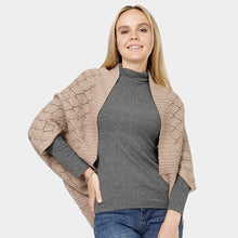 Load image into Gallery viewer, Taupe Diamond Knit Shrug Vest
