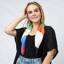 Load image into Gallery viewer, Abstract Satin Pleated Square Scarf
