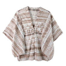 Load image into Gallery viewer, Brown Tie Dye Button Down Kimono Poncho
