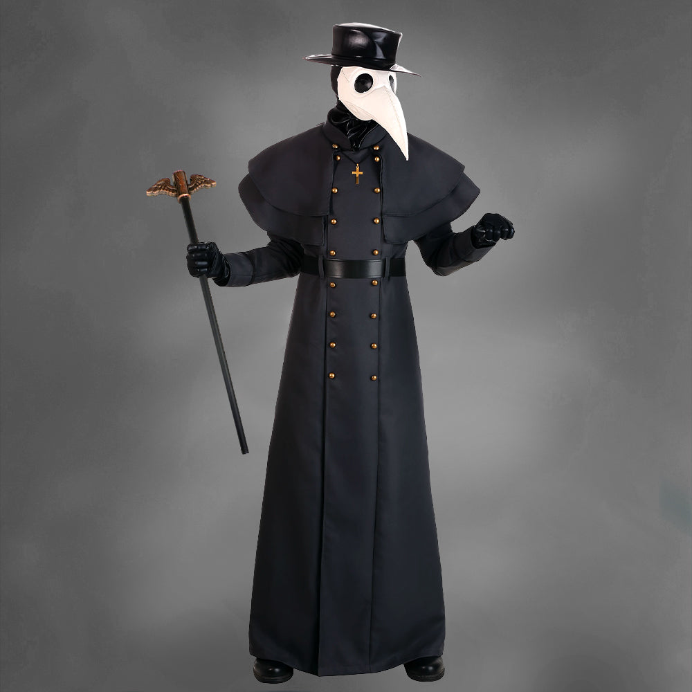 Black 8PCS - Plague Doctor Halloween Costume Set