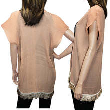 Load image into Gallery viewer, Tassel Fringe Texturized Open Poncho
