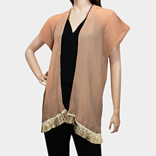 Load image into Gallery viewer, Tassel Fringe Texturized Open Poncho
