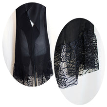 Load image into Gallery viewer, Black Floral Lace Texturized Long Poncho
