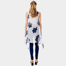 Load image into Gallery viewer, White Lily Flower Patterned Chiffon Cover Up Vest
