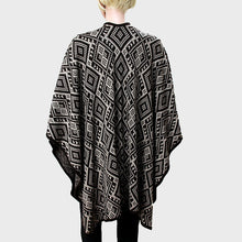 Load image into Gallery viewer, Brown Funky Tribal Acrylic Poncho
