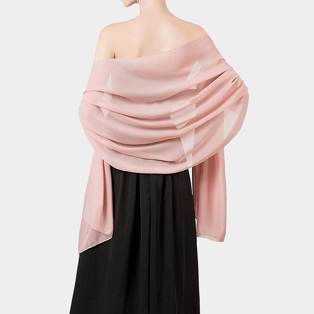 Pink Lightweight Chiffon Shawl Scarf Wrap