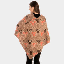 Load image into Gallery viewer, Khaki Patterned V-Neck Poncho
