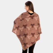 Load image into Gallery viewer, Red Patterned V-Neck Poncho
