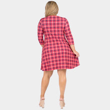 Load image into Gallery viewer, Red Plaid Check Pinafore A Line Swing Dress
