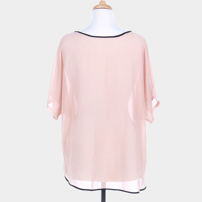 Peach Solid Cover Up Poncho