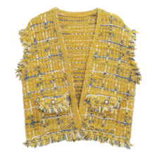 Load image into Gallery viewer, Yellow Plaid Tweed Vest
