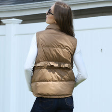 Load image into Gallery viewer, Taupe Solid Light Front Pockets Button Short Adjustable Vest
