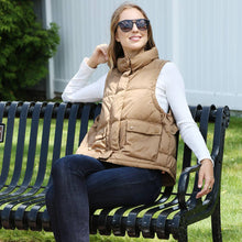 Load image into Gallery viewer, Taupe Solid Light Front Pockets Button Short Adjustable Vest
