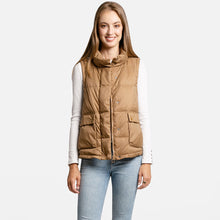 Load image into Gallery viewer, Taupe Solid Light Front Pockets Button Short Adjustable Vest
