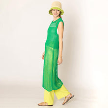 Load image into Gallery viewer, Green Chest Blocked Crochet Long Dress
