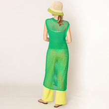 Load image into Gallery viewer, Green Chest Blocked Crochet Long Dress
