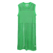 Load image into Gallery viewer, Green Chest Blocked Crochet Long Dress
