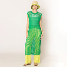 Load image into Gallery viewer, Green Chest Blocked Crochet Long Dress
