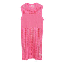 Load image into Gallery viewer, Pink Chest Blocked Crochet Long Dress
