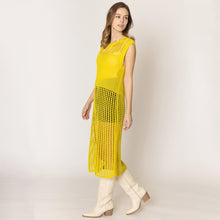 Load image into Gallery viewer, Yellow Chest Blocked Crochet Long Dress
