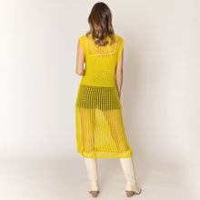 Load image into Gallery viewer, Yellow Chest Blocked Crochet Long Dress
