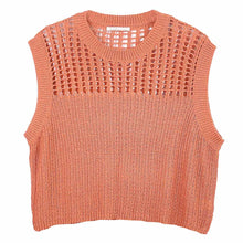 Load image into Gallery viewer, Rust Chest Blocked Crochet Poncho Vest
