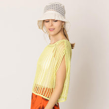 Load image into Gallery viewer, Yellow Crochet Poncho Vest
