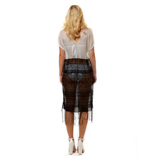 Load image into Gallery viewer, White Sheer lace fringe cover up long top
