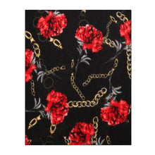 Load image into Gallery viewer, Black Flower Chain Print Tassel Oblong Scarf

