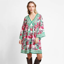 Load image into Gallery viewer, Green Paisley Printed Cover Up Dress
